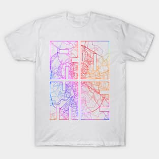 Rome, Italy City Map Typography - Colorful T-Shirt